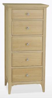 New England Oaked Chest of 5 Drawers