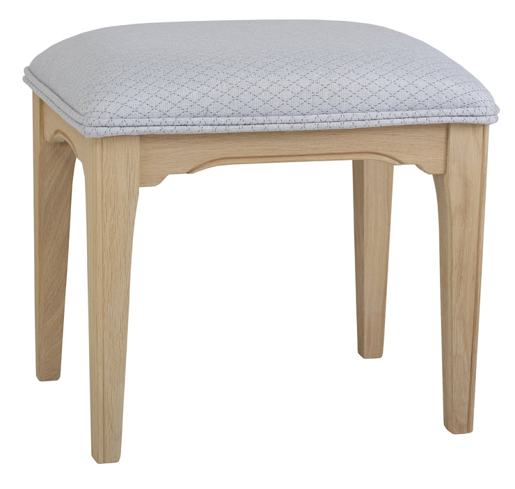 New England Oaked Bedroom Stool (Seat in Fabric)