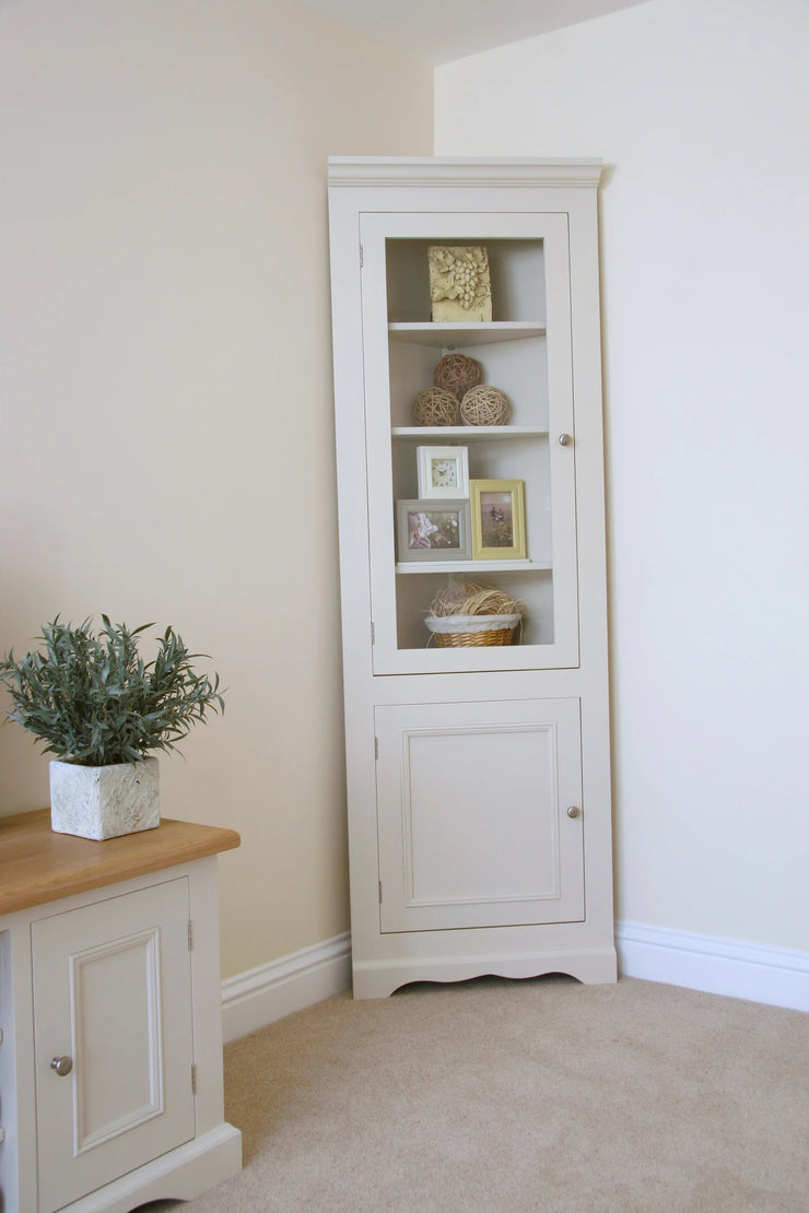 Andrena Barley Corner Glazed Display Cabinet