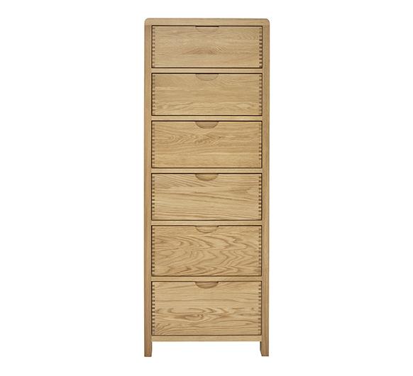 ercol Bosco 6 Drawer Tall Chest Of Drawers