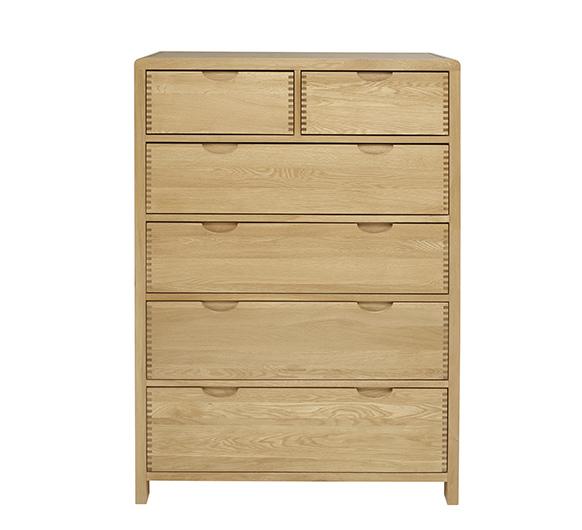 ercol Bosco 6 Drawer Tall Wide Chest Of Drawers