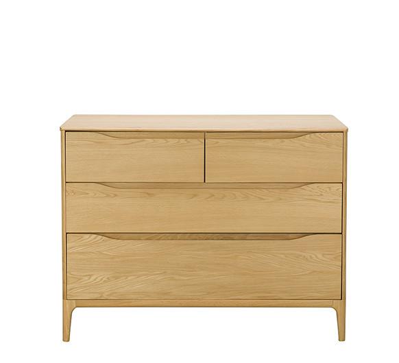 ercol Rimini 4 Drawer Low Wide Chest Of Drawers