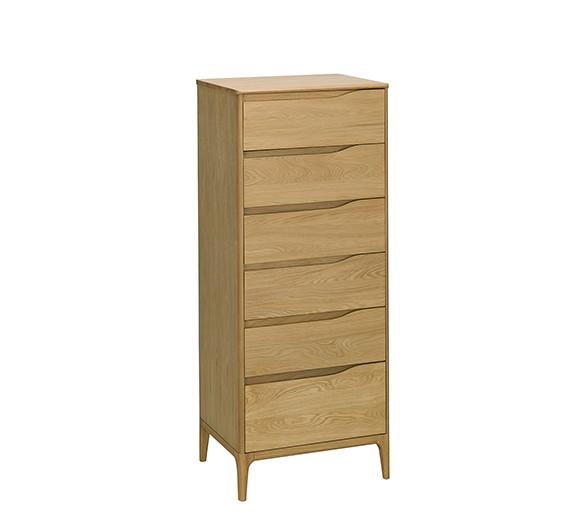 ercol Rimini 6 Drawer Tall Chest Of Drawers