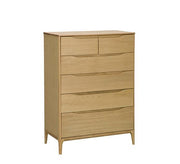 ercol Rimini 6 Drawer Tall Wide Chest Of Drawers