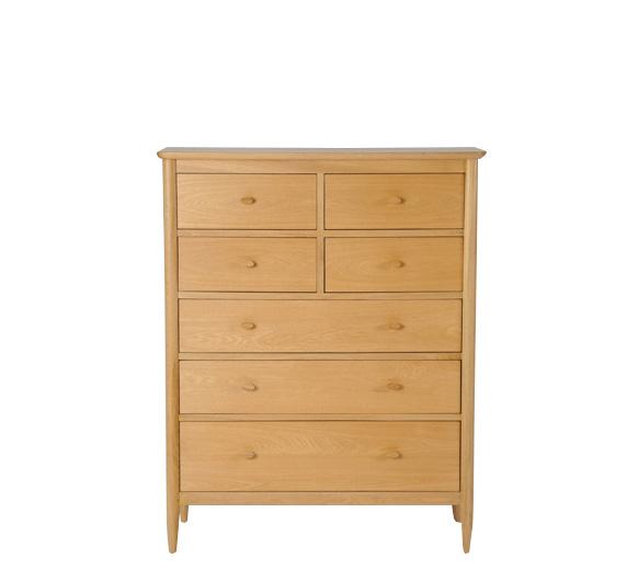 ercol Teramo 7 Drawer Tall Wide Chest Of Drawers