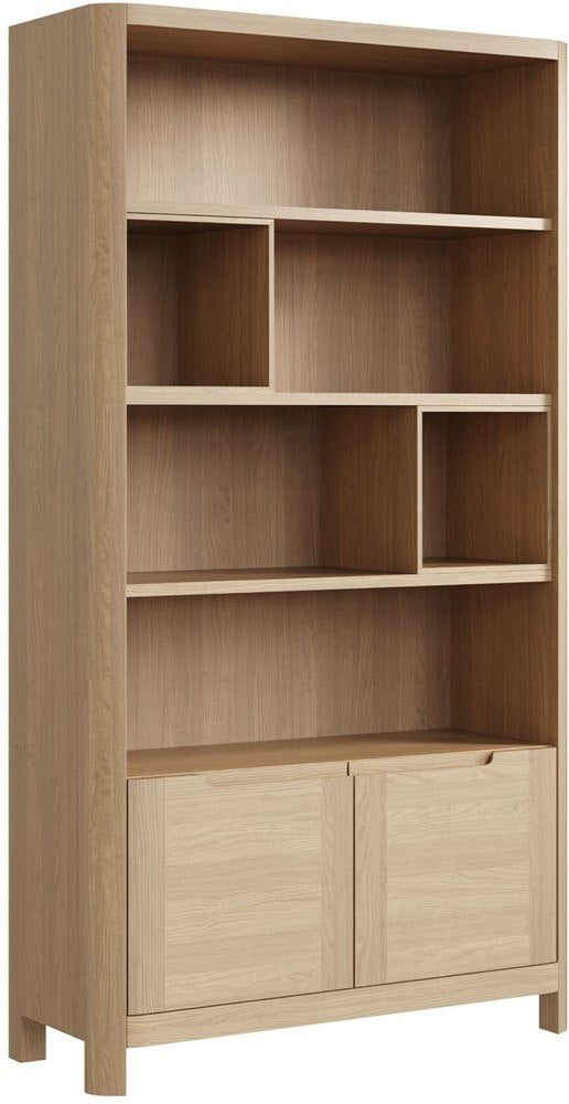 Oak bookcase on sale with doors