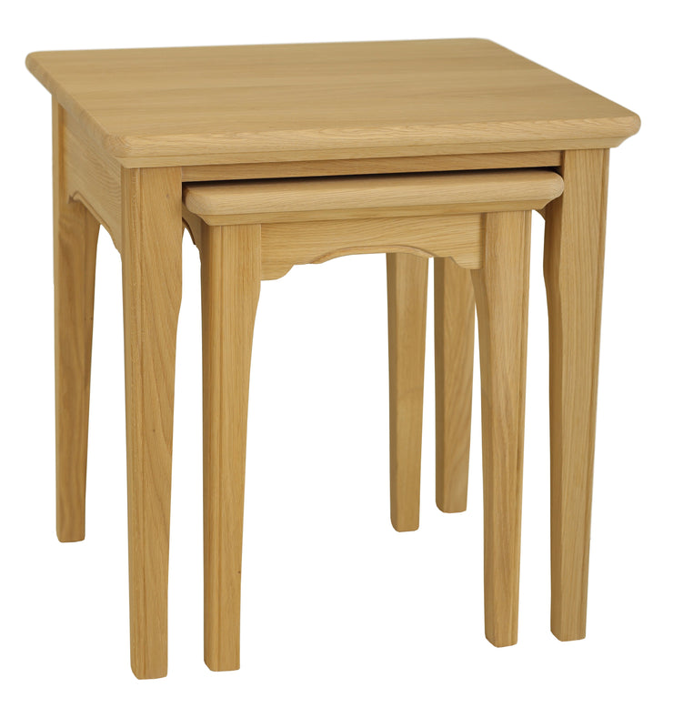New England Oaked Nest of 2 Tables