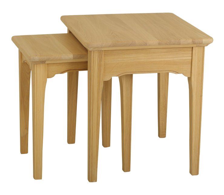 New England Oaked Nest of 2 Tables