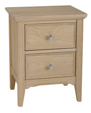 New England Oaked Bedside Chest 2 Drawers