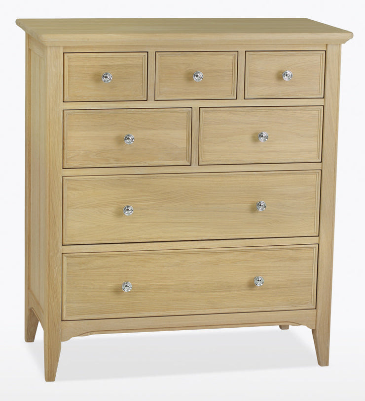New England Oaked Chest of 7 Drawers