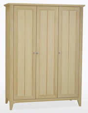 New England Oaked All Hanging Wardrobe - Triple
