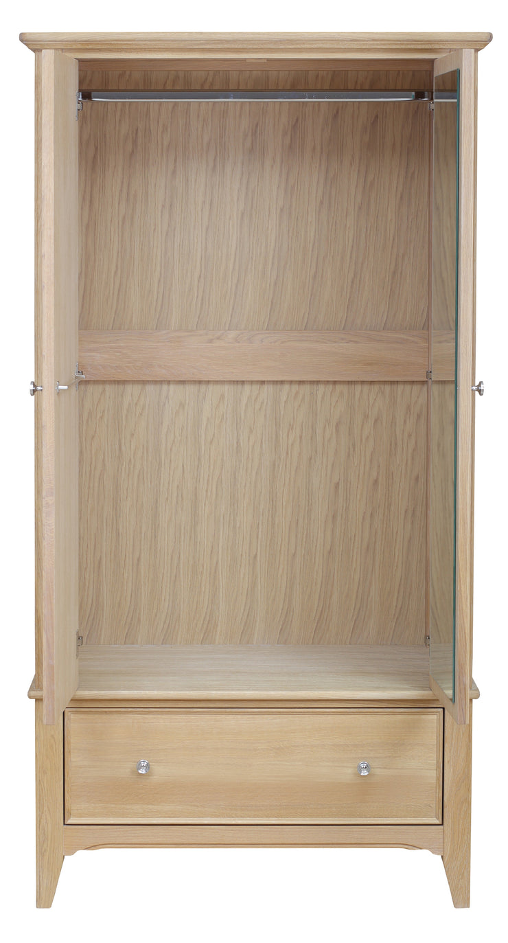 New England Oaked Wardrobe - 1 Drawer