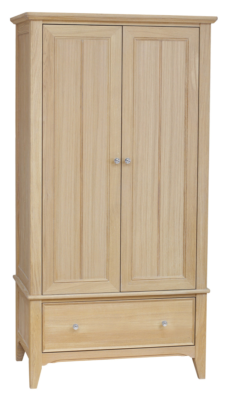 New England Oaked Wardrobe - 1 Drawer